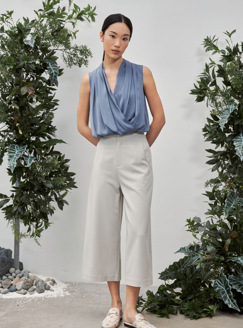 Silky Cropped Wrapped Top - THE FORM