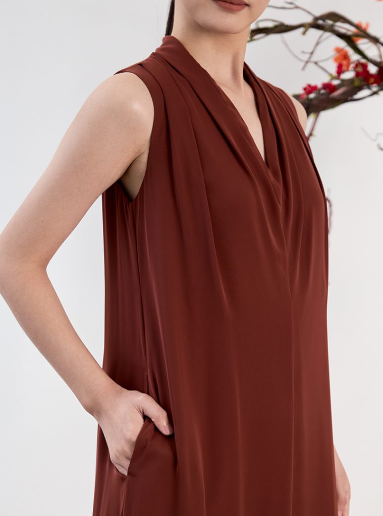 A-line Shoulder Straps Pleated Maxi Dresses with Belt Moss